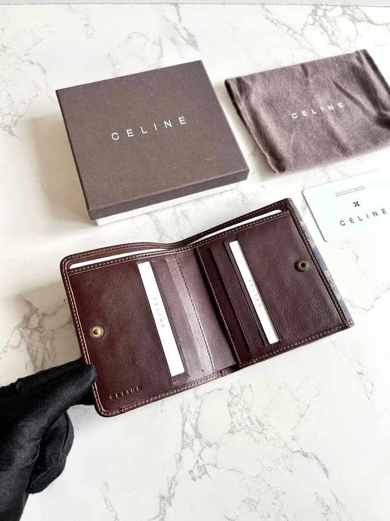 絕版古董包 Celine 牛仔藍凱旋門短夾 銀包 皮夾 中古包 二手包