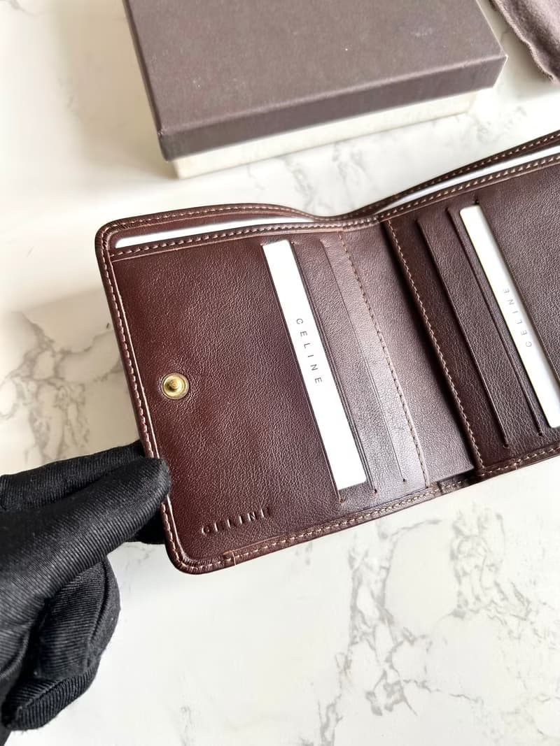 絕版古董包 Celine 牛仔藍凱旋門短夾 銀包 皮夾 中古包 二手包
