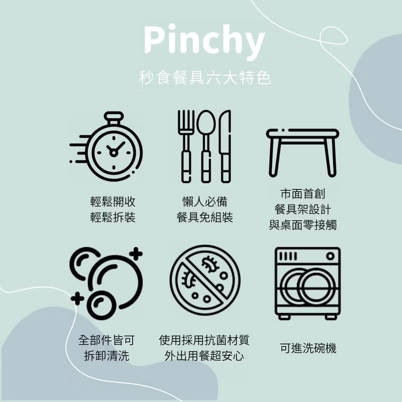 Pinchy秒食行動餐具組 環保 摺疊餐具 露營餐具