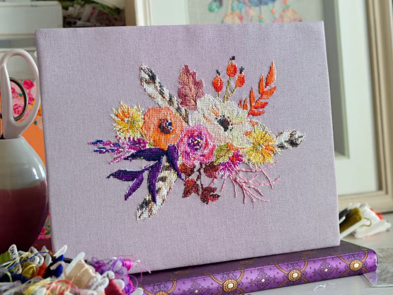 【數位】Watercolor Boho Bouquet - PDF cross stitch pattern