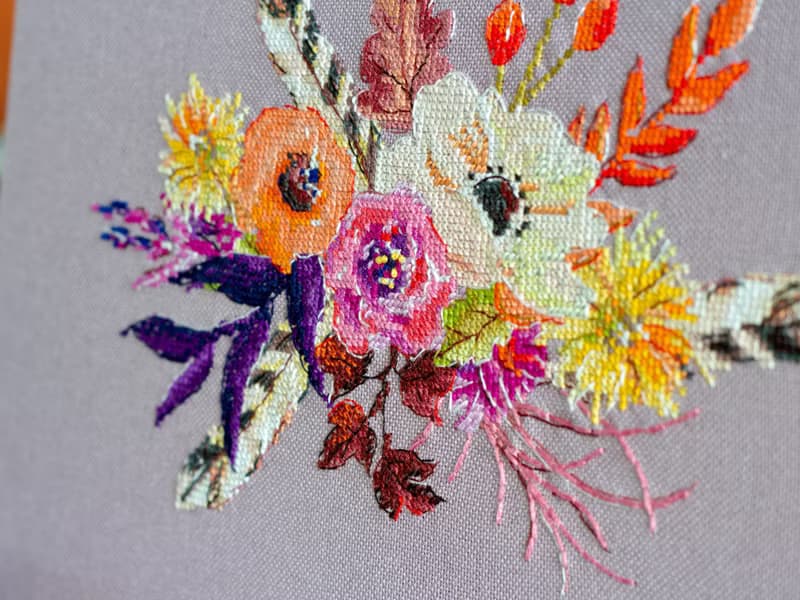 【數位】Watercolor Boho Bouquet - PDF cross stitch pattern