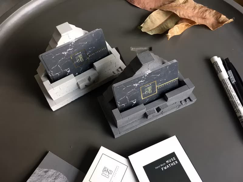 曙MUSE M字金字塔水泥名片架  辦公室 擴香石 手作 創意 居