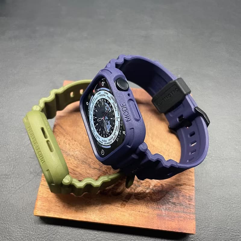 Apple Watch9/8/7/6/5/4/SE透氣防震一體成形軍規錶帶40-45mm
