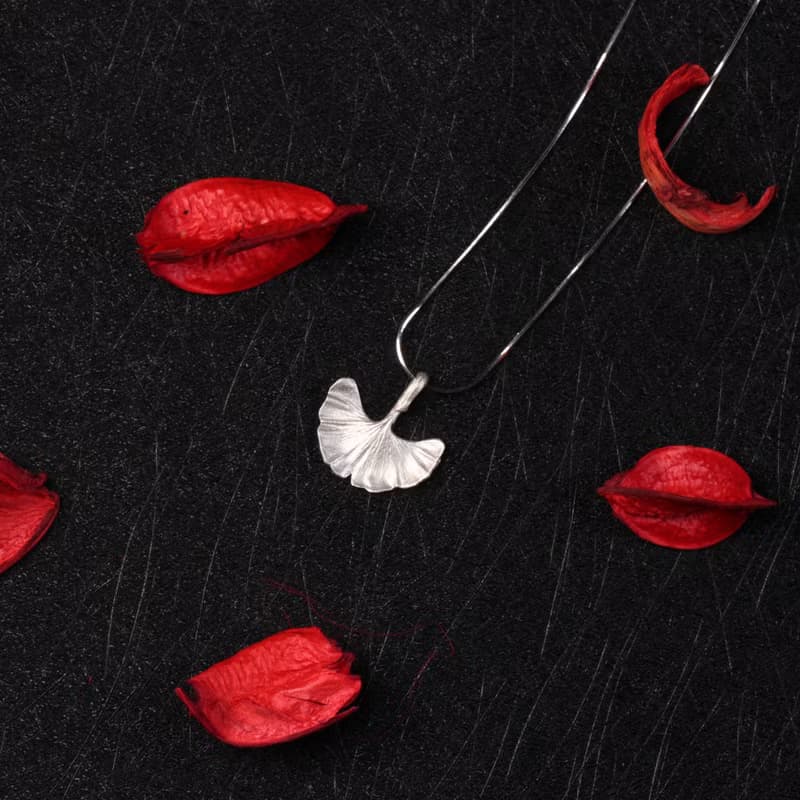 【Off-season sale】春日梢頭 小物wulet超寫實銀杏項鏈 925銀