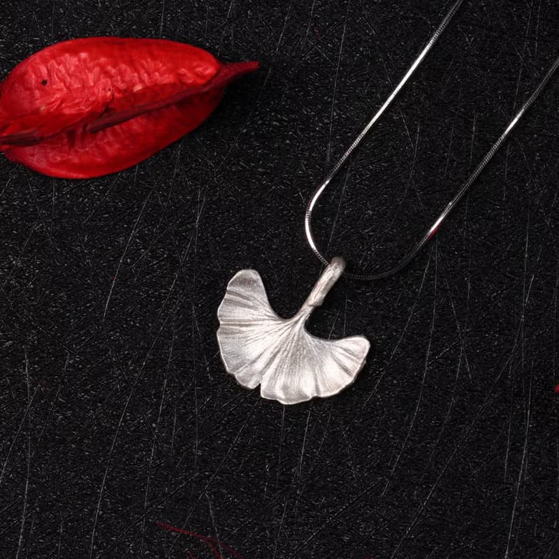 【Off-season sale】春日梢頭 小物wulet超寫實銀杏項鏈 925銀