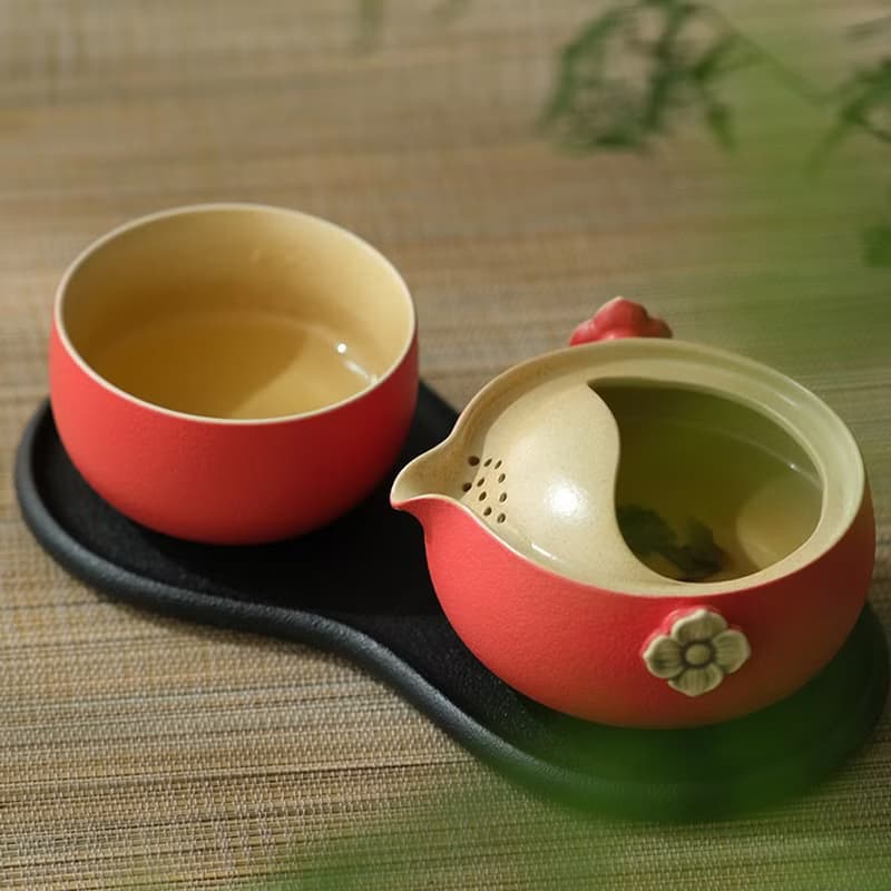 北京故宮博物院事事如意快客杯便攜茶具
