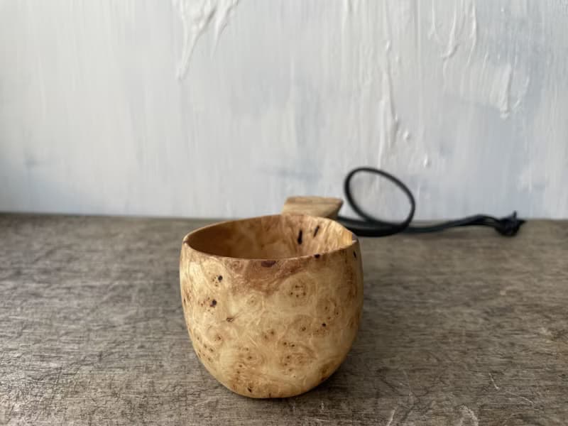 Mini kuksa 100 ml Finnish cup Guksi from Birch burl Bushcraft Wooden dishes Viki