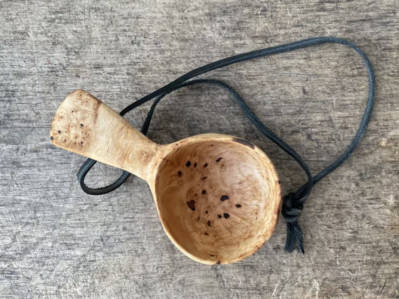 Mini kuksa 100 ml Finnish cup Guksi from Birch burl Bushcraft Wooden dishes Viki