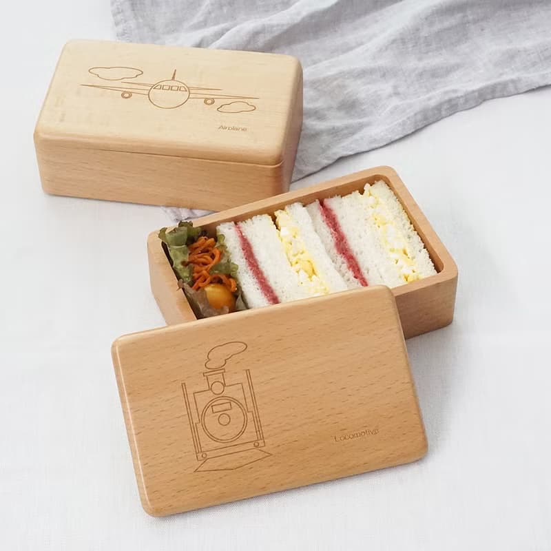 buna Natural Wood Norimono Lunchbox 450ml Bento Bentobox Kids Gift Present Japan