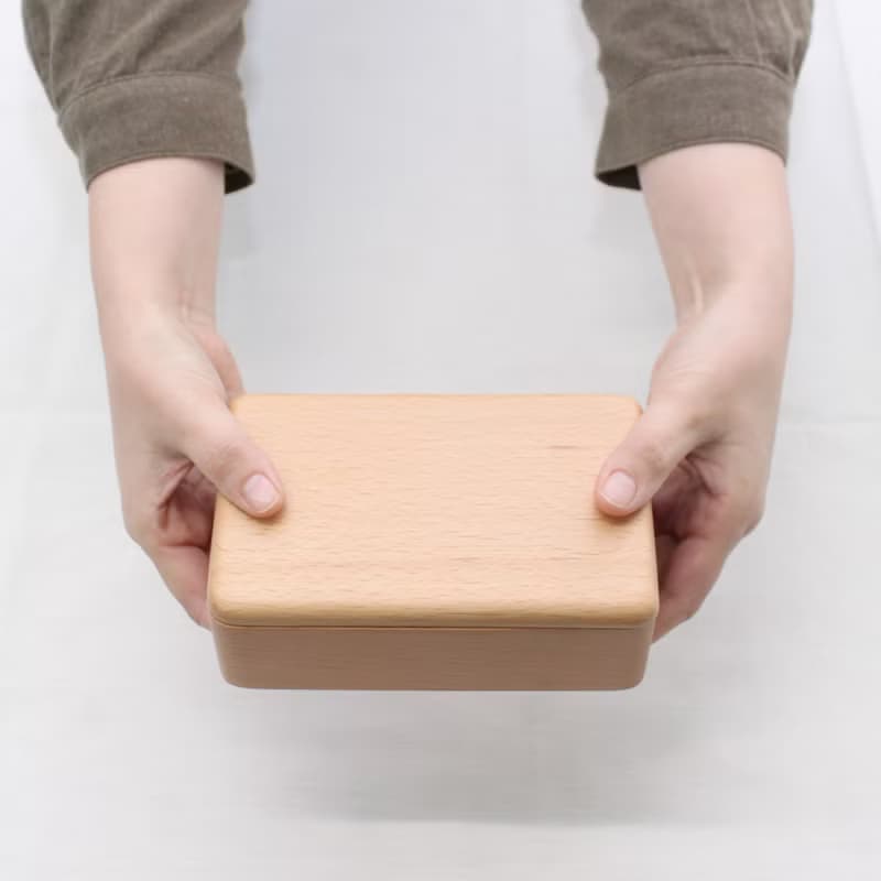 buna Natural Wood Norimono Lunchbox 450ml Bento Bentobox Kids Gift Present Japan
