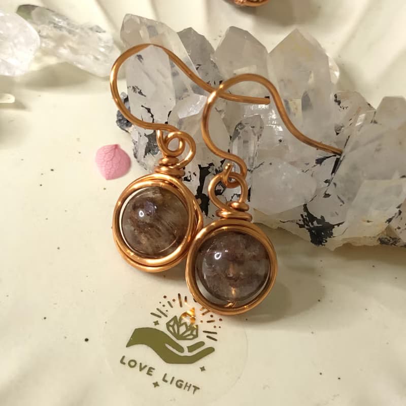 幽靈水晶手作套組 異象水晶 項鍊 耳環 飾品組 紅幽靈 招財