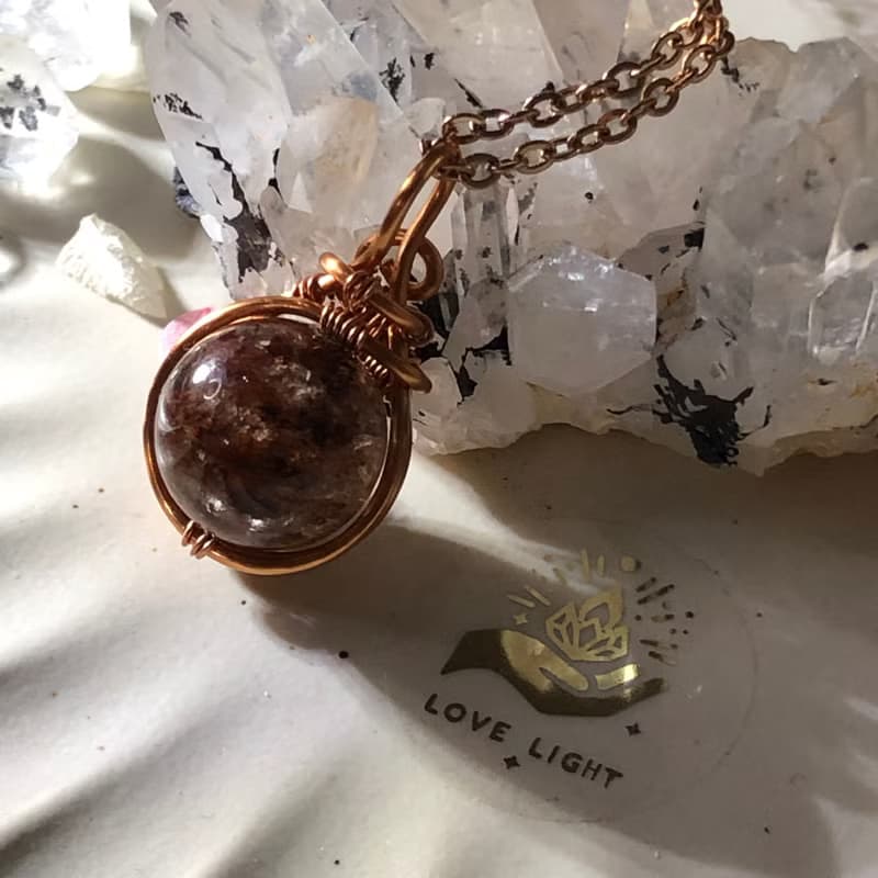 幽靈水晶手作套組 異象水晶 項鍊 耳環 飾品組 紅幽靈 招財