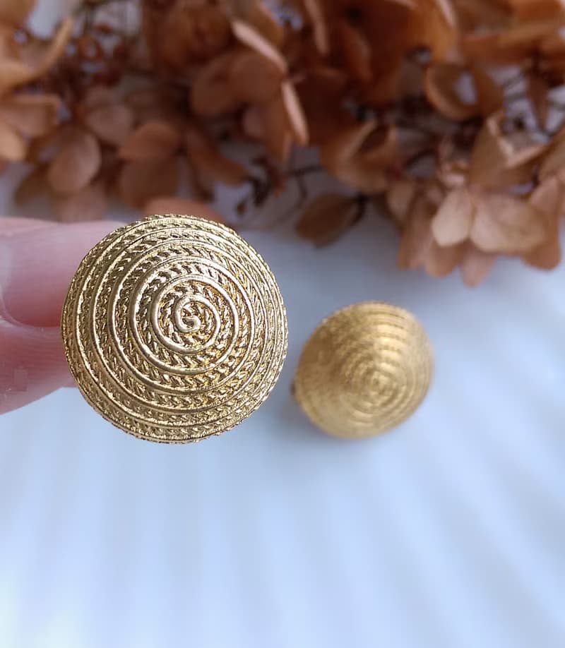 Vintage Jewelry 西洋古董飾品 AVON 金炫渦 金色調 夾式耳環