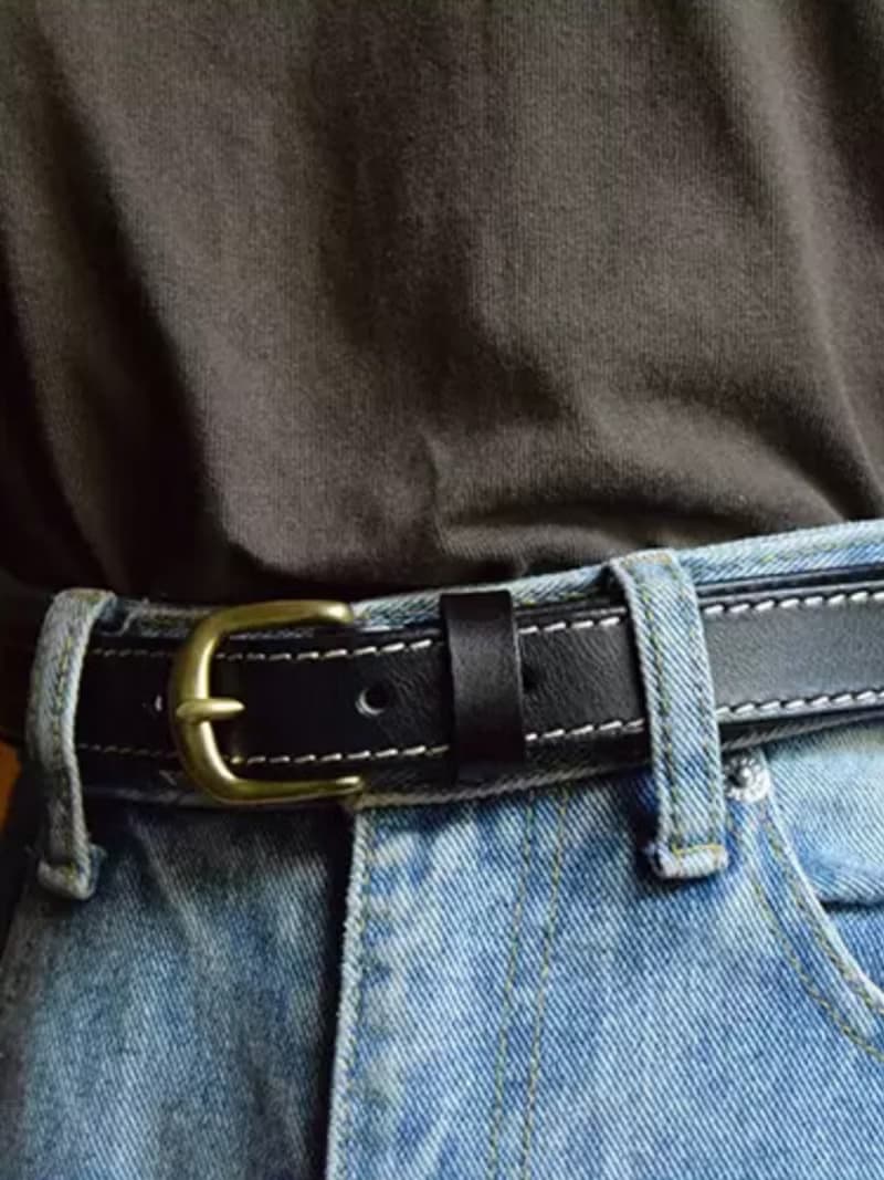 手工皮帶 / 23mm腰帶 / 復古頭層牛皮 / 母親節禮物 / 黃銅