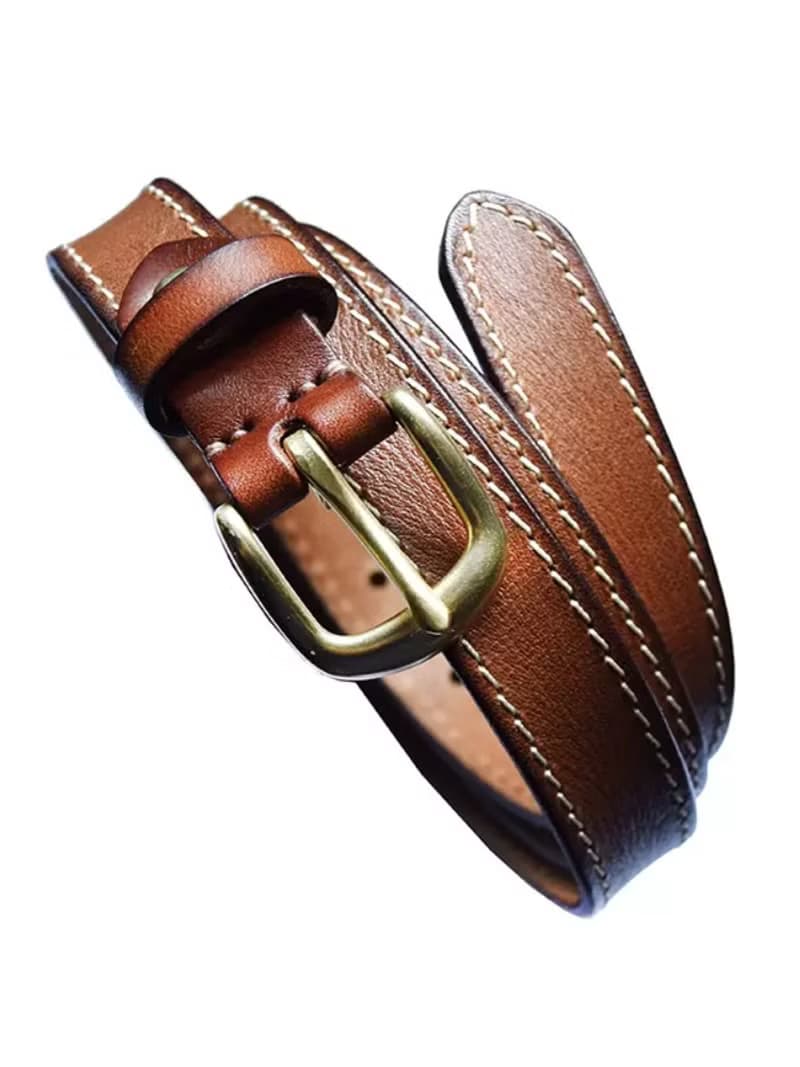 手工皮帶 / 23mm腰帶 / 復古頭層牛皮 / 母親節禮物 / 黃銅