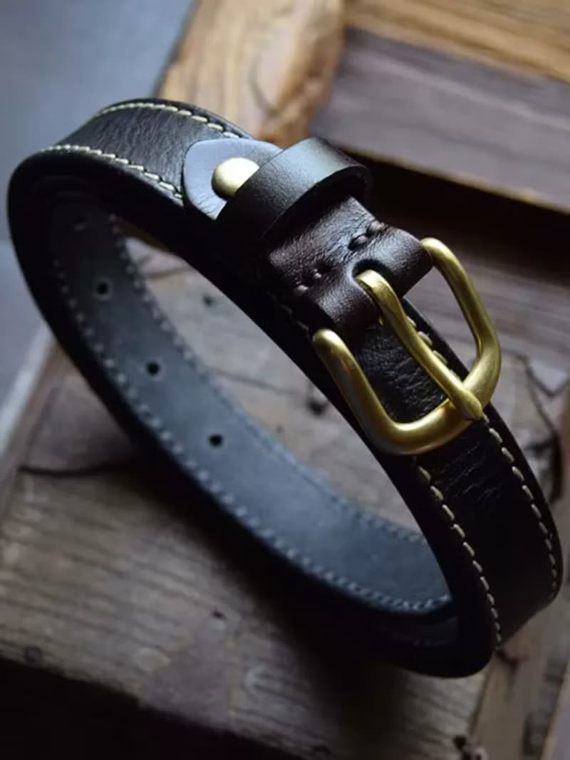 手工皮帶 / 23mm腰帶 / 復古頭層牛皮 / 母親節禮物 / 黃銅