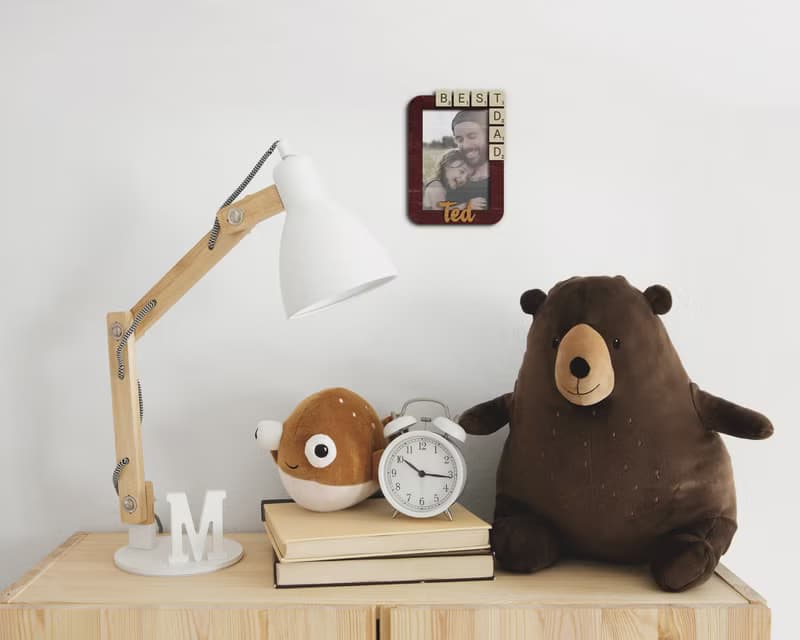 Personalized best dad photo frame Picture frame decorated with scribble tiles