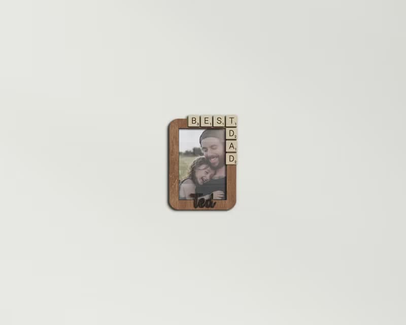 Personalized best dad photo frame Picture frame decorated with scribble tiles