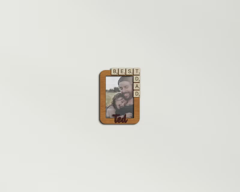 Personalized best dad photo frame Picture frame decorated with scribble tiles