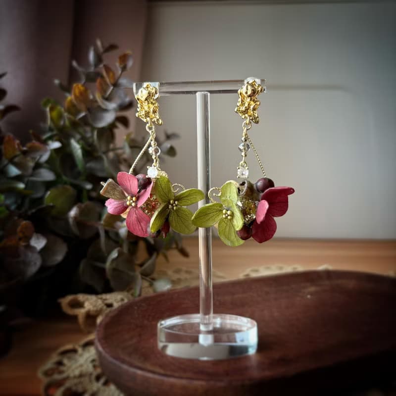 My Garden Xmas collection 聖誕風真花耳環