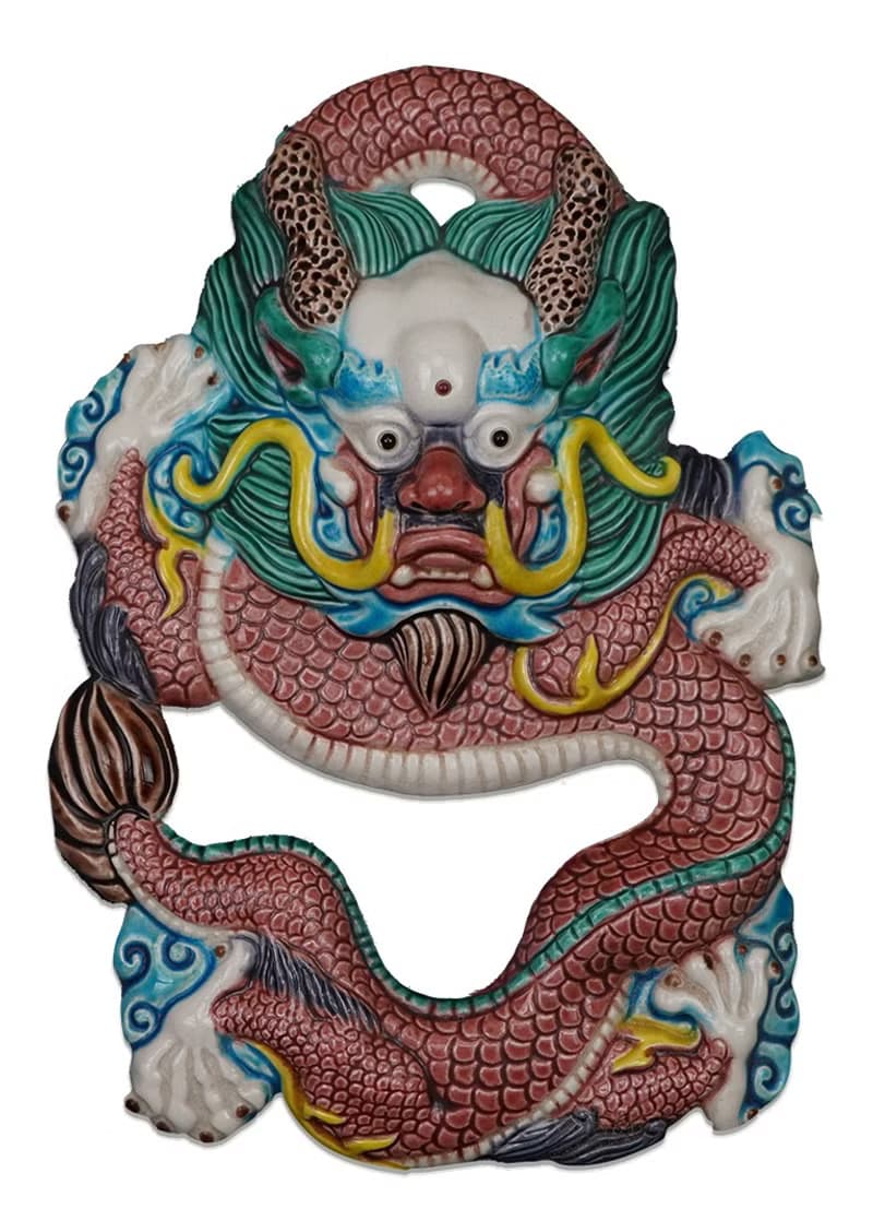 台灣傳統工藝之美 無邊際框設計的祥龍獻瑞 桌上 擺飾和獎牌