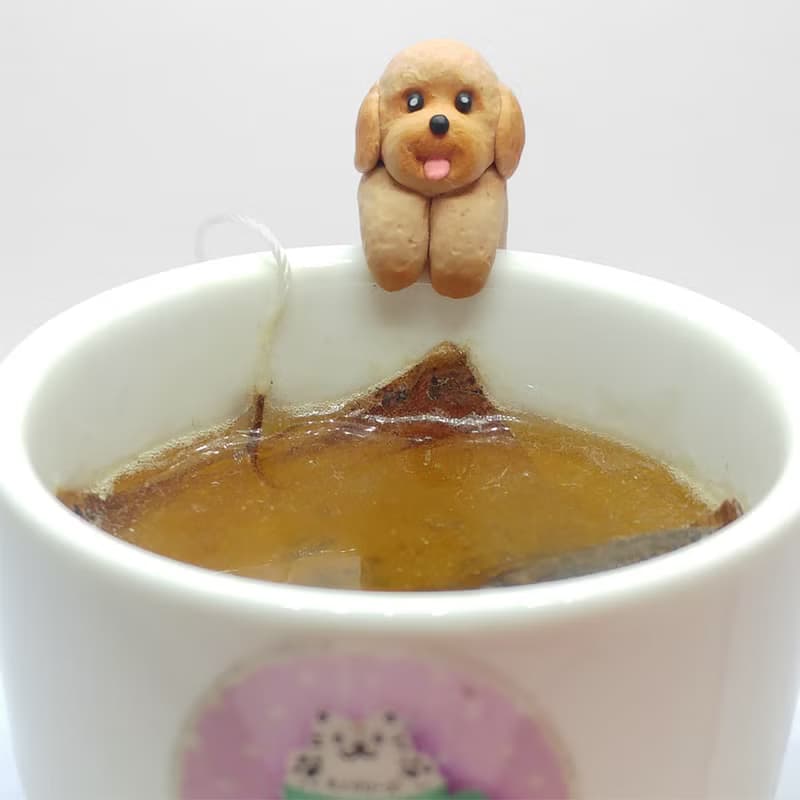 全手作- 玩具貴賓犬杯緣子 - 茶包架 掛杯