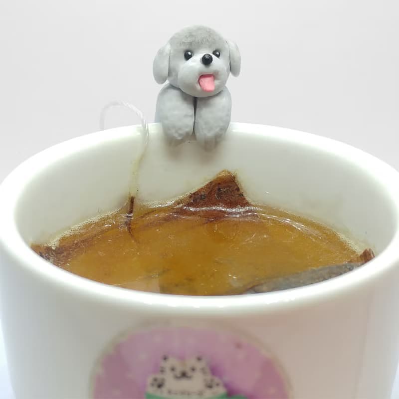 全手作- 玩具貴賓犬杯緣子 - 茶包架 掛杯