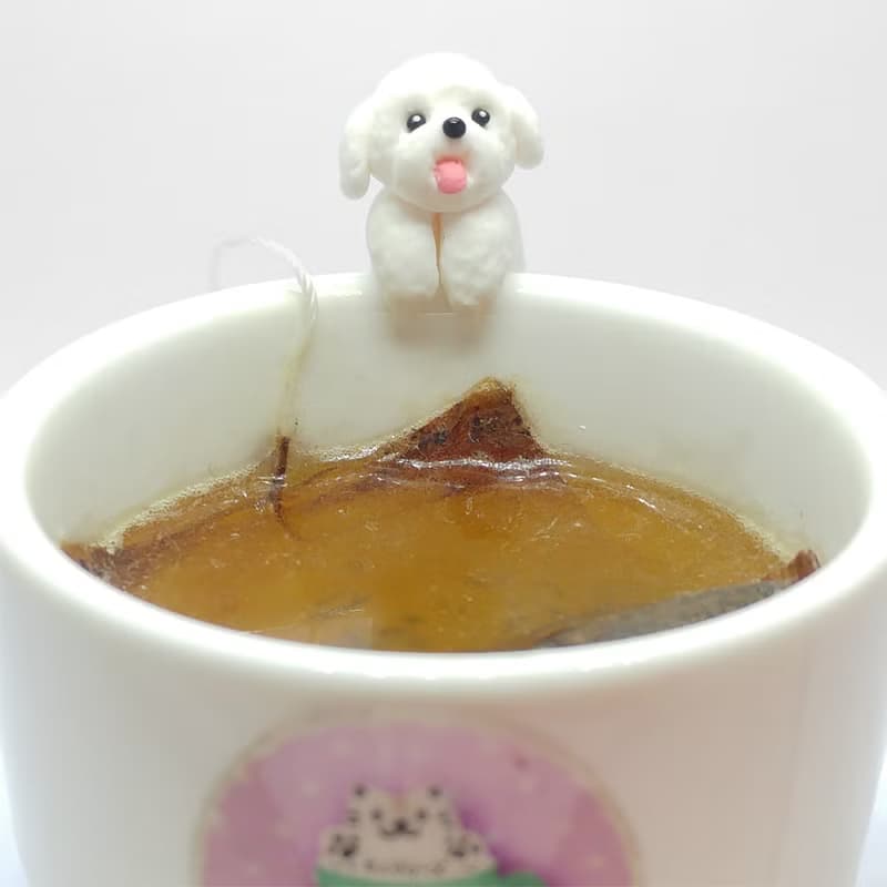 全手作- 玩具貴賓犬杯緣子 - 茶包架 掛杯