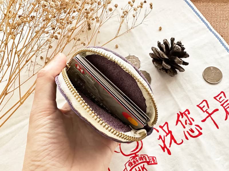 圓形軟身拉鏈零錢包 皮革DIY材料包 散紙包 刻名 好好縫 簡約實用