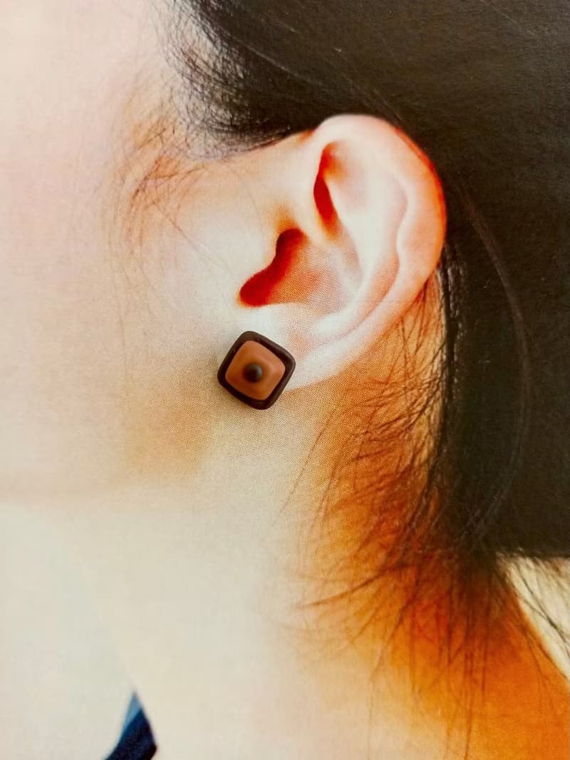 迷你巧克力軟陶耳針