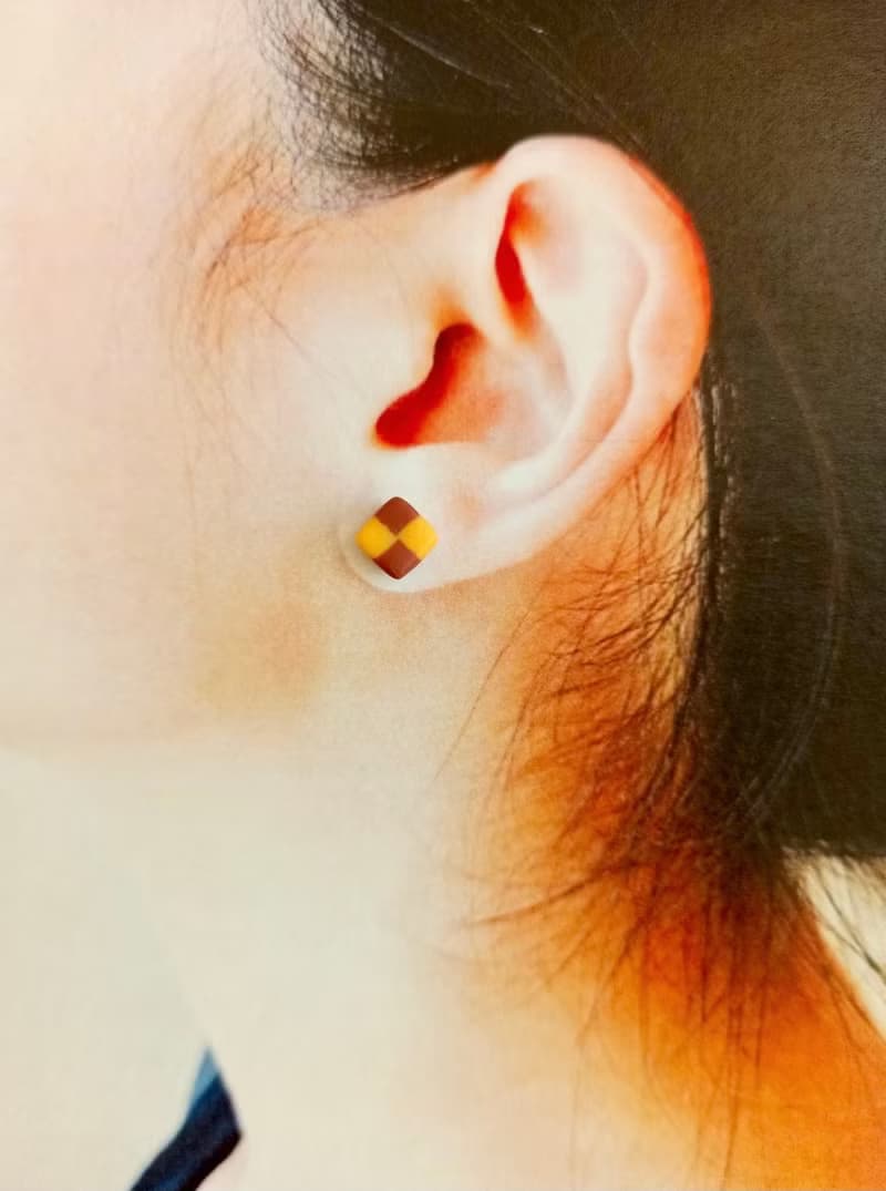 迷你巧克力軟陶耳針