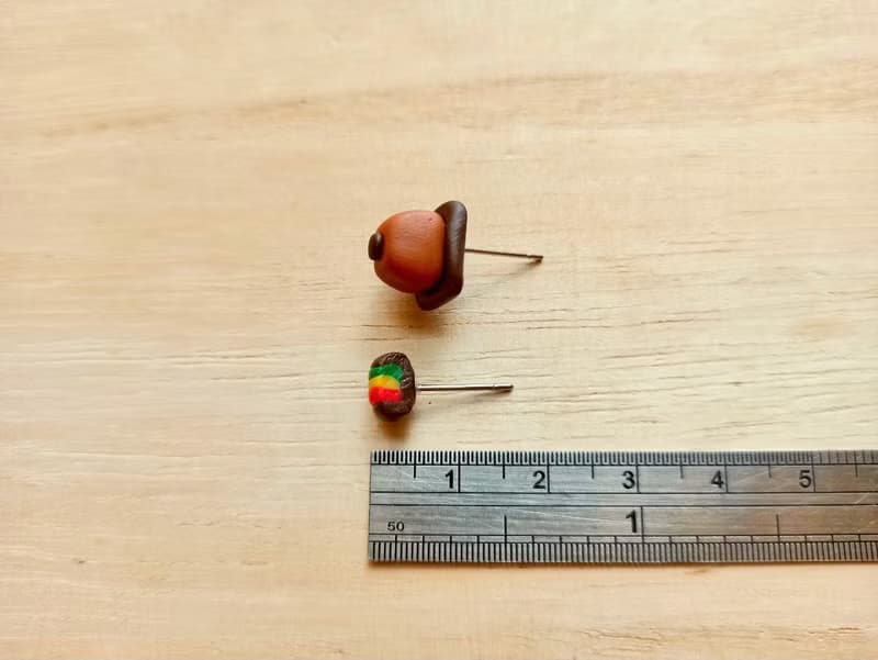 迷你巧克力軟陶耳針