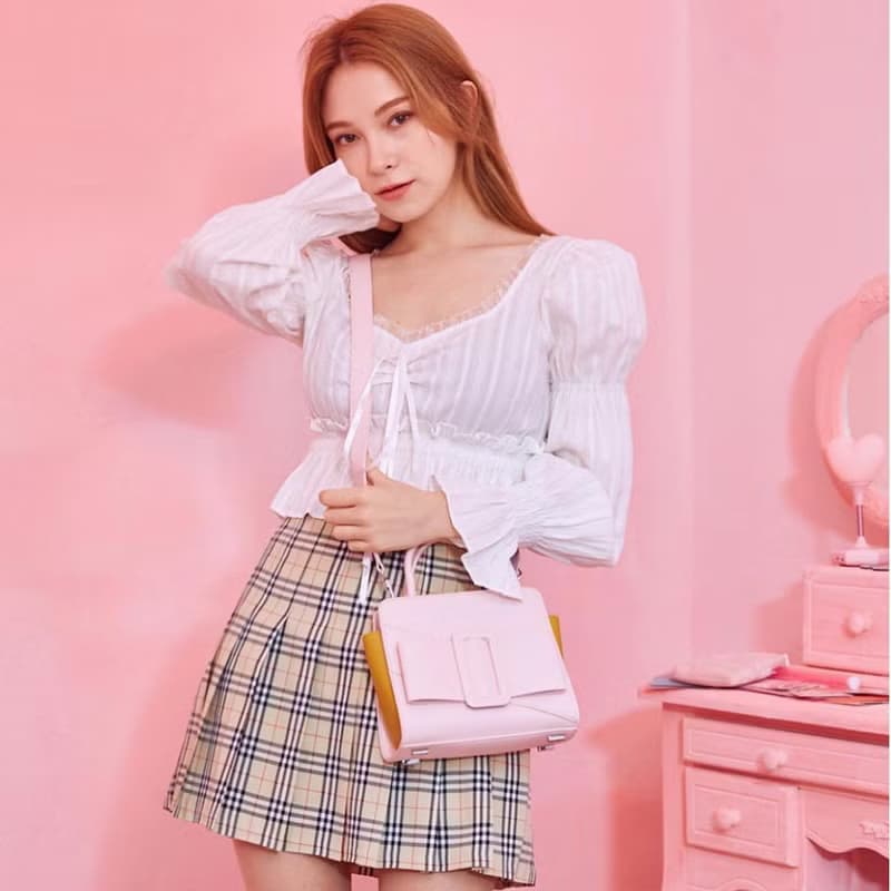 MERIMIES 蝴蝶結 手提包 | 草莓牛奶粉