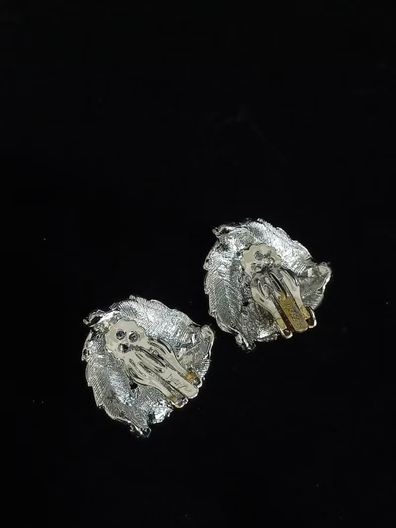 vintage jewelry  古典三葉托珠萊茵 夾式耳環