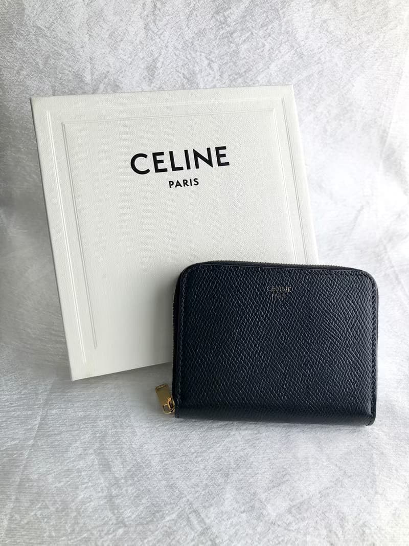 【 日本直送　名牌中古包 】CELINE セリーヌ 財布 ブラック ロゴ レザー コンパクトウォレット 10B663BEL vintage 7e2gzp