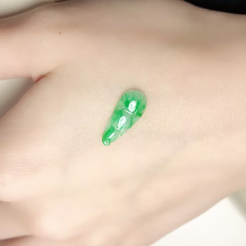 【福壽】飄陽綠翡翠福豆  | 天然緬甸玉A貨翡翠 | 送禮