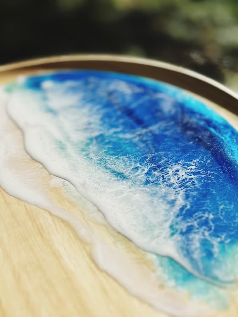 【現貨】深淵藍海海浪圓木盤