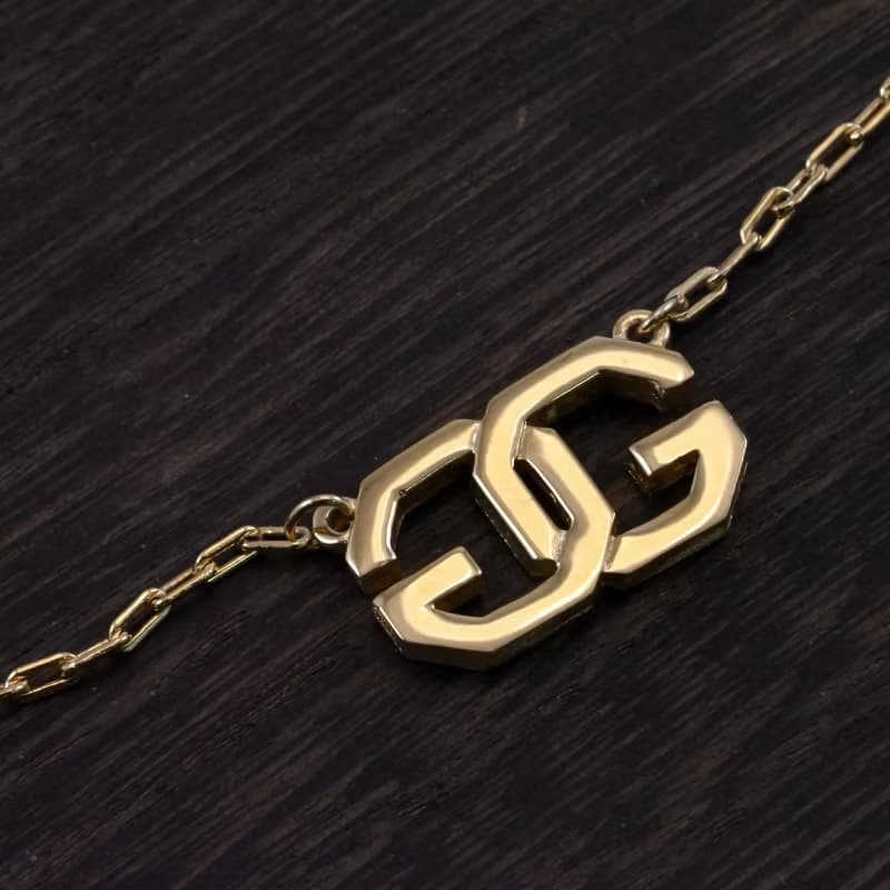 送料無料 Vintage GIVENCHY ジバンシィ ネックレス 復古項鍊 イエローゴールド  ダブルGマーク 日本発送