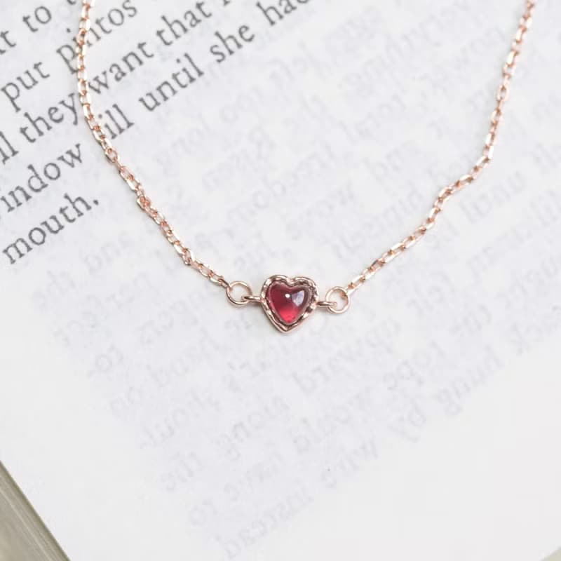 石榴石925純銀融心melting heart手鍊