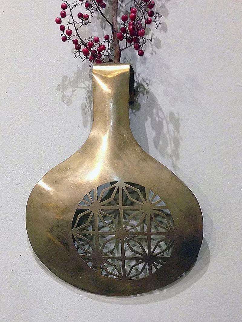 黃銅製壁掛花器小品/花窗花影B款,手作的詩用金屬工藝為生活寫詩