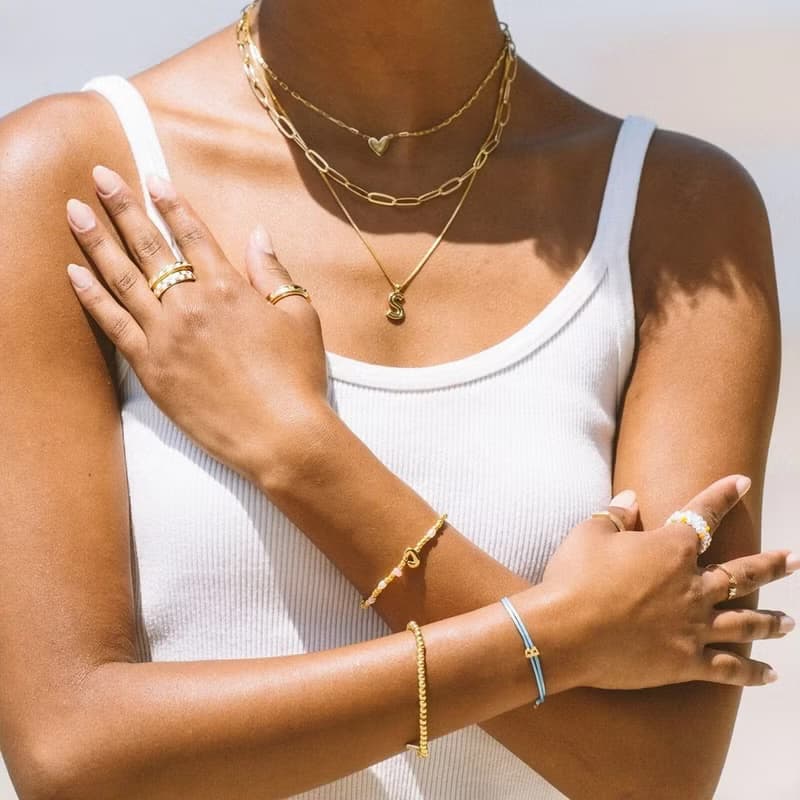 Pura Vida 美國手工 HARPER 迴紋針串式金色手鍊