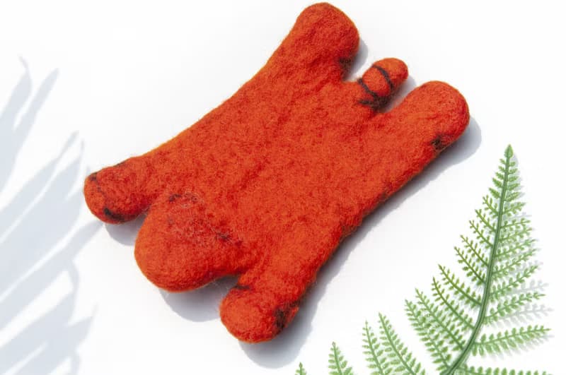 交換禮物 波希米亞森林系羊毛氈杯墊 動物濕氈杯墊-老虎吸水杯墊