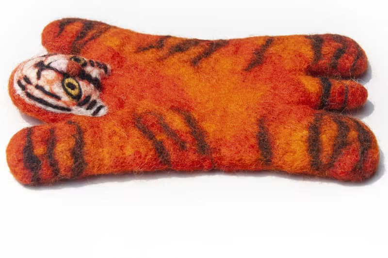 交換禮物 波希米亞森林系羊毛氈杯墊 動物濕氈杯墊-老虎吸水杯墊