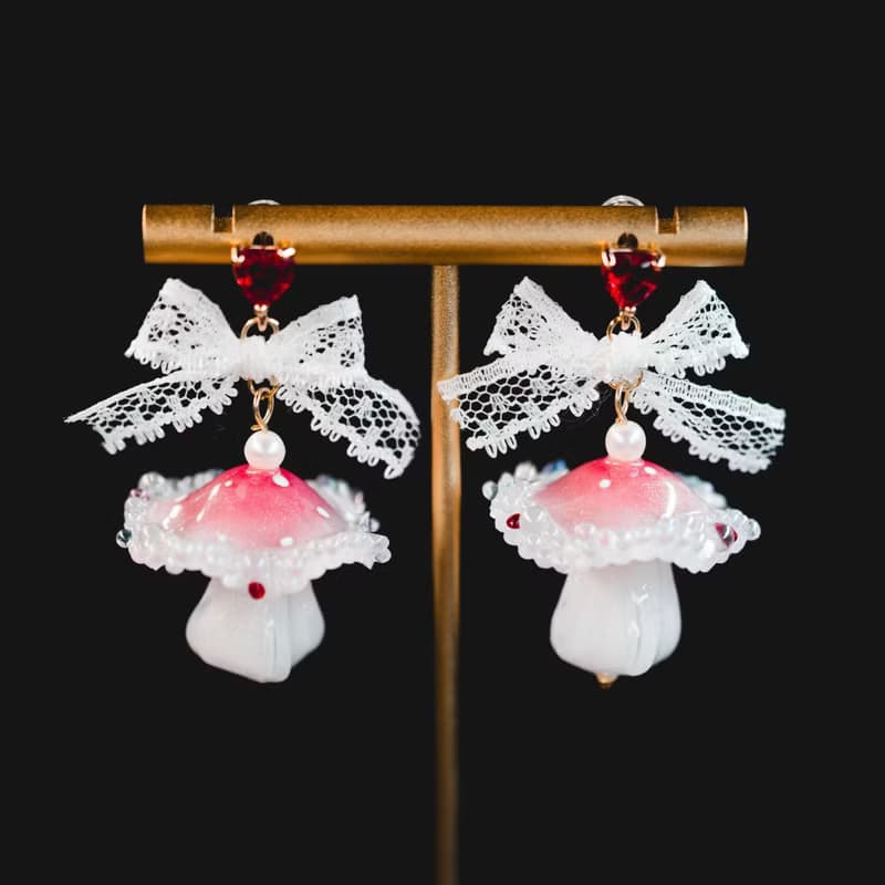 【小蘑菇】蘑菇耳環 | 森女 森林系 日系耳環 手作飾品 生日禮物