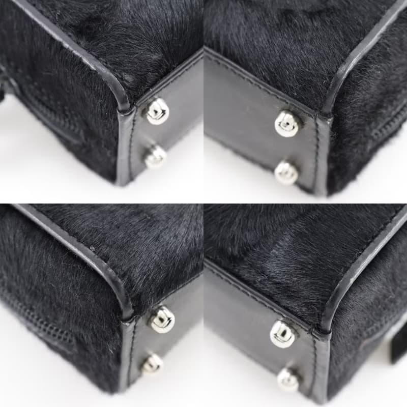 【日本直送】グッチ GUCCI オールドグッチ トートバッグ 000.2296.0528 ハラコ 黒 レディース【中古】