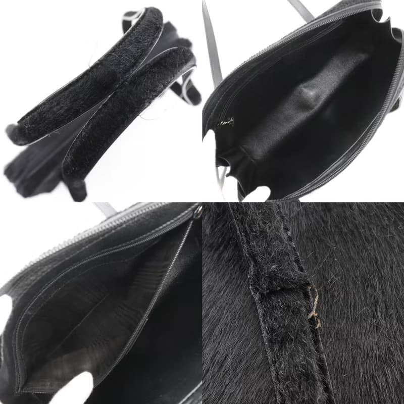 【日本直送】グッチ GUCCI オールドグッチ トートバッグ 000.2296.0528 ハラコ 黒 レディース【中古】