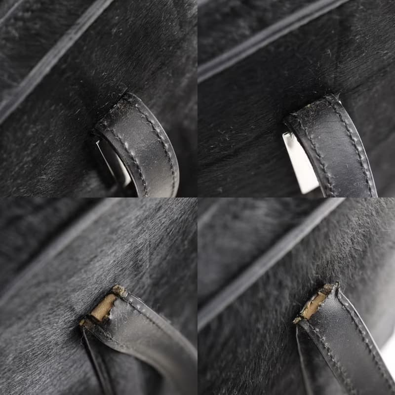 【日本直送】グッチ GUCCI オールドグッチ トートバッグ 000.2296.0528 ハラコ 黒 レディース【中古】