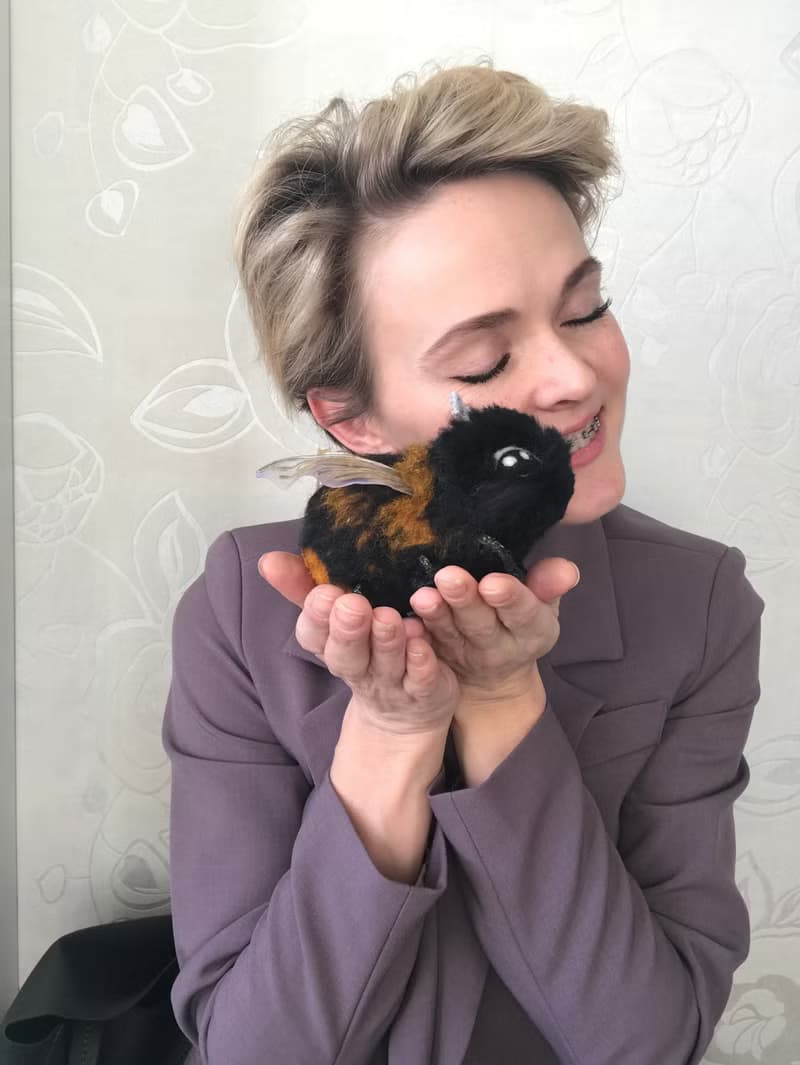 大黃蜂玩具 毛氈動物 蜜蜂寫實雕塑