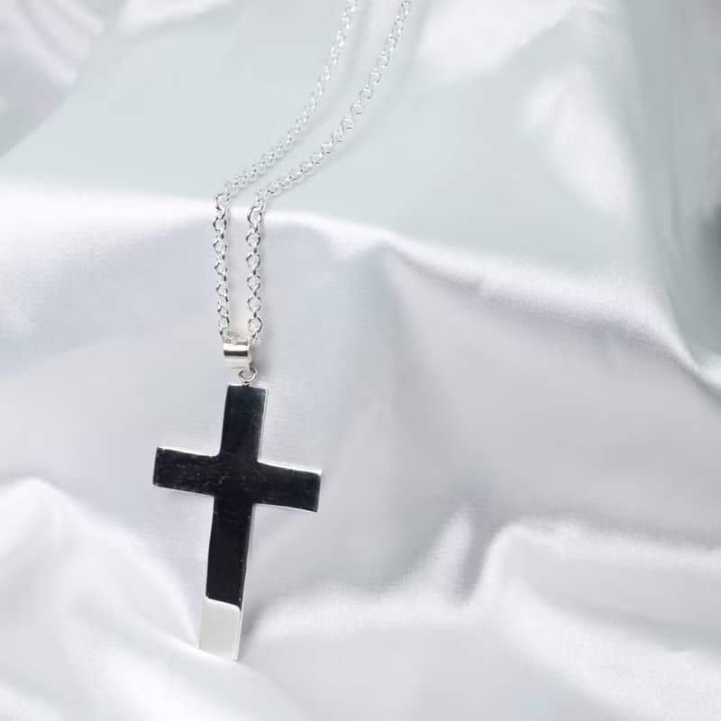 【SWS飾品】加長版十字架純銀項鍊 福音 基督教 受洗禮物 送男友