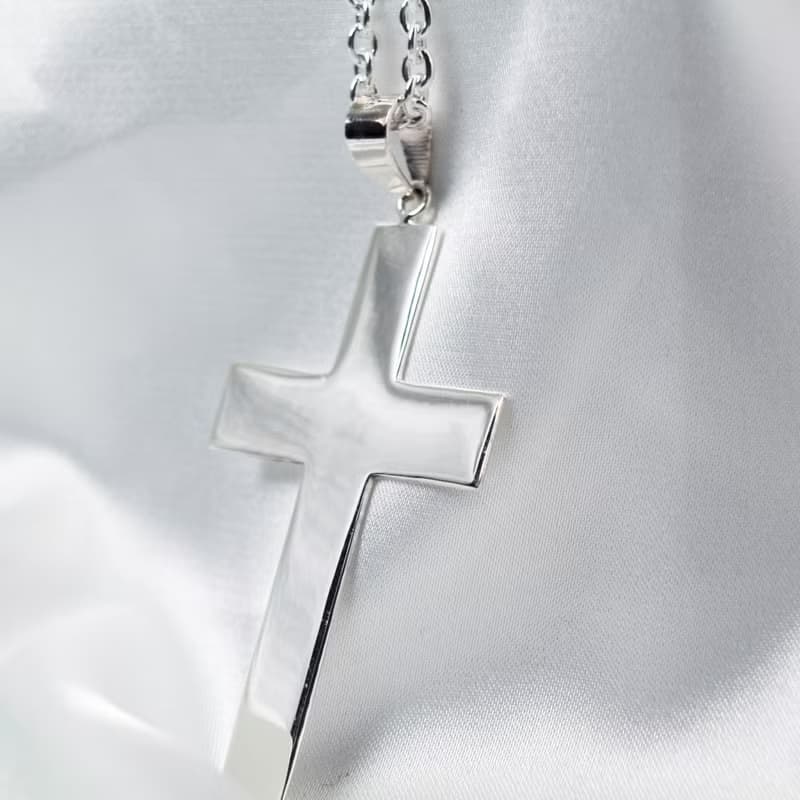 【SWS飾品】加長版十字架純銀項鍊 福音 基督教 受洗禮物 送男友
